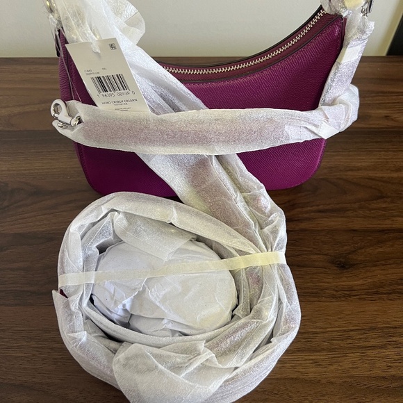 COACH Hobo Crossbody in Crossgrain, Deep Plum - Picture 6 of 9